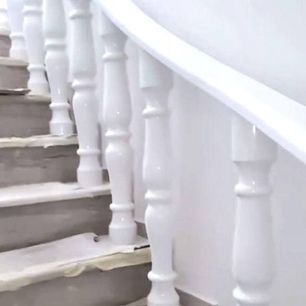 White marble railings and balusters