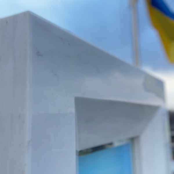 Marble Frame Headstone in White Marble №1