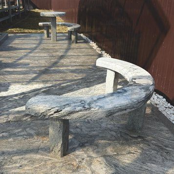Cemetery Granite Bench Viskont White